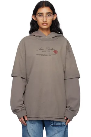 Acne Studios Pull à capuche étagé gris