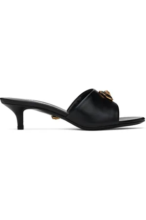 VERSACE Sandales à talon de 45 mm noires à Medusa Alia
