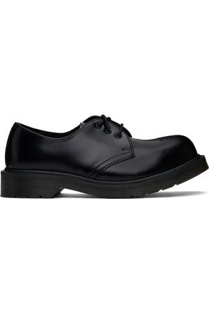 Dr. Martens Derbys 1461 noirs en cuir Analine à bout en acier