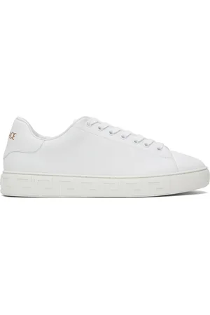 VERSACE Baskets blanches à motif Greca