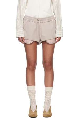 Acne Studios Short gris à appliqués à logo