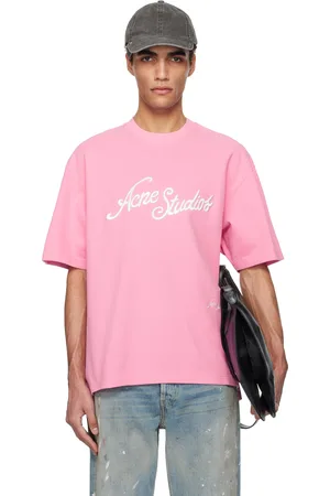 Acne Studios T-shirt rose à logos