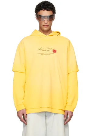 Acne Studios Pull à capuche étagé jaune