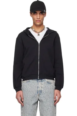 Acne Studios Pull à capuche noir à glissière