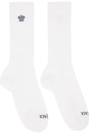 VERSACE Chaussettes blanches à logo Medusa brodé