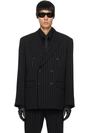 Ernest W. Baker Veston noir à double boutonnage