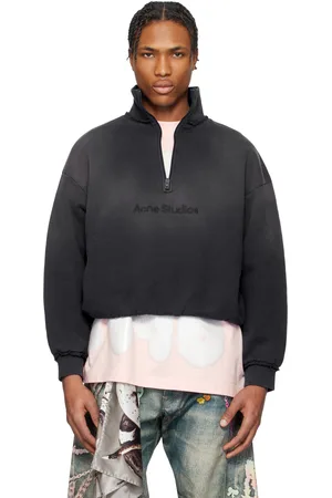 Acne Studios Pull molletonné bleu marine à logo