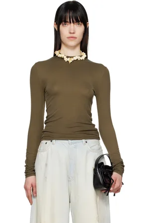 Acne Studios T-shirt à manches longues teint par pulvérisage brun