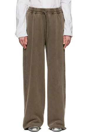 Acne Studios Pantalon de détente brun à logo brodé
