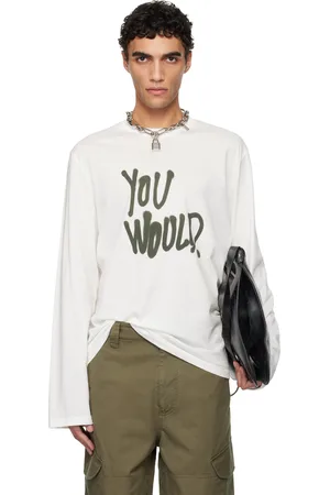 Acne Studios T-shirt à manches longues blanc à logo