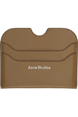 Acne Studios Porte-carte brun en cuir