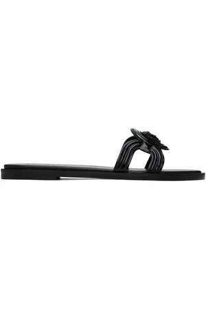 VERSACE Sandales noires à logo Medusa 