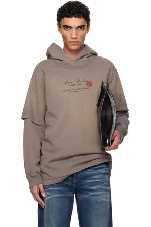 Acne Studios Pull à capuche étagé gris