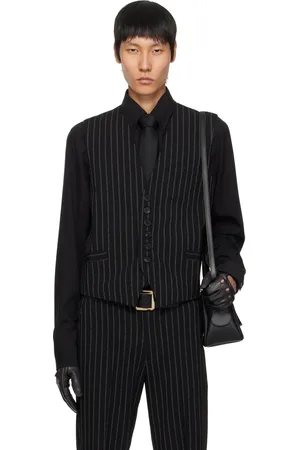 Ernest W. Baker Gilet noir à rayures fines