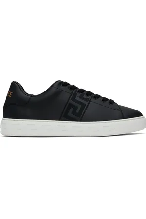 VERSACE Baskets noires à motif Greca brodé