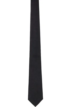 VERSACE Cravate noire en soie à motif Barocco en jacquard