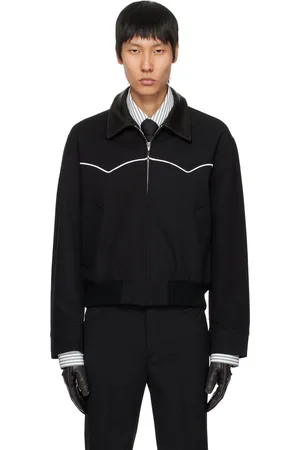 Ernest W. Baker Blouson Harrington noir à empiècement western