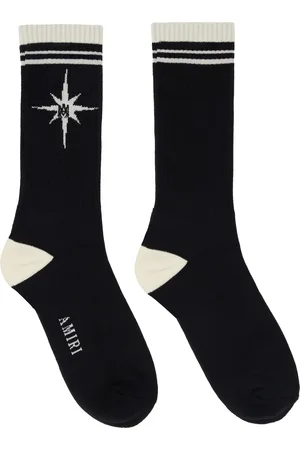 AMIRI Chaussettes Starburst noir et blanc cassé