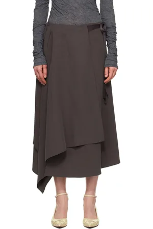 OUR LEGACY Jupe midi Spinnaker brune