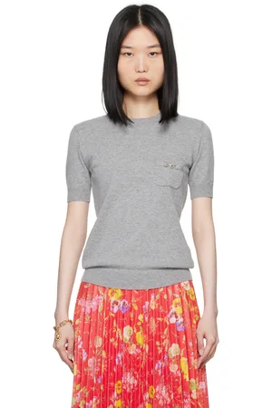 VERSACE Pull gris à ferrure à logo Medusa