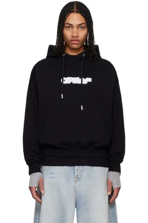 OFF-WHITE Pull de planchiste à capuche noir à quatre flèches modifiées