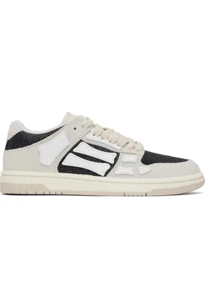 AMIRI Baskets basses gris et noir scintillant en suède à appliqués Skel Top