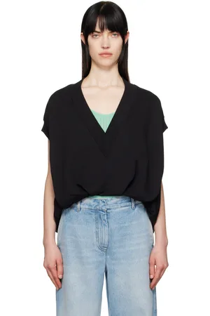 DRIES VAN NOTEN Gilet noir à col en V
