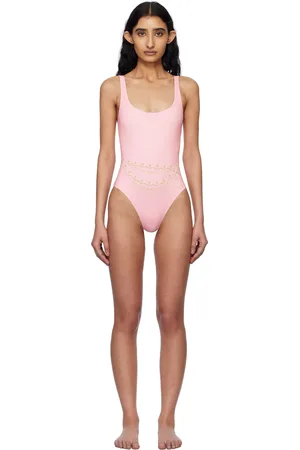 VERSACE Maillot de bain rose à encolure carrée
