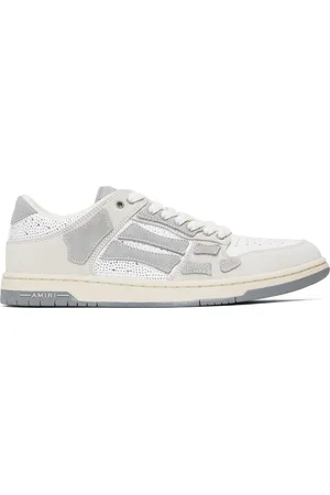 AMIRI Baskets basses blanc et gris à appliqués Skel Top et à ornements facettés