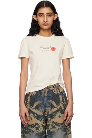 Acne Studios T-shirt blanc cassé à logo