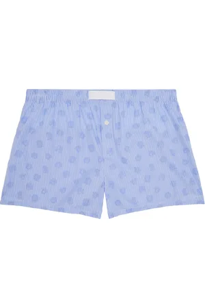 VERSACE Boxer bleu à rayures et à logos Medusa