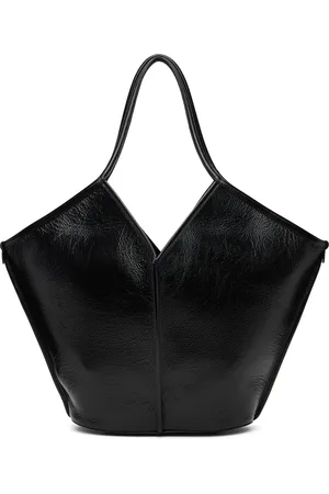 Hereu Cabas Calella noir en cuir froissé