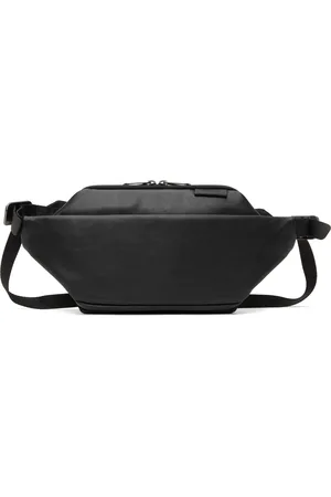 CÔTE&CIEL Petit sac-ceinture Isarau noir en cuir Alias