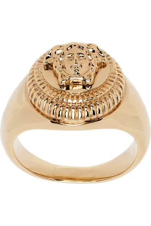 VERSACE Bague dorée à logo Medusa Biggie