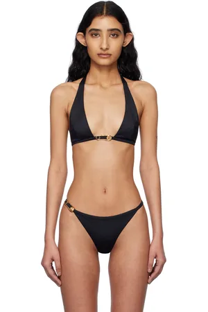 VERSACE Haut de bikini noir à épingle de sureté