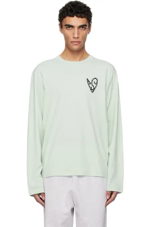 Acne Studios T-shirt à manches longues vert à logo