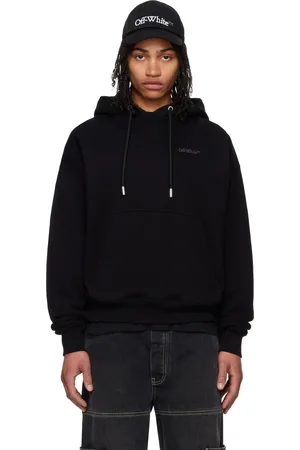 OFF-WHITE Pull à capuche noir de style planchiste à logo