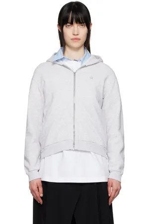 Acne Studios Pull à capuche gris à glissière
