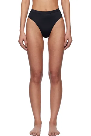 VERSACE Culotte de bikini noire en jersey de nylon