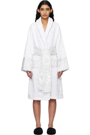 VERSACE Sortie-de-bain blanche à motif I Love Baroque
