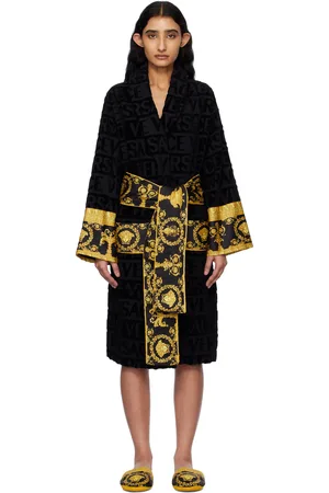 VERSACE Sortie-de-bain noire à motif I Love Baroque