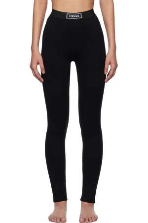VERSACE Legging noir à logo rétro 