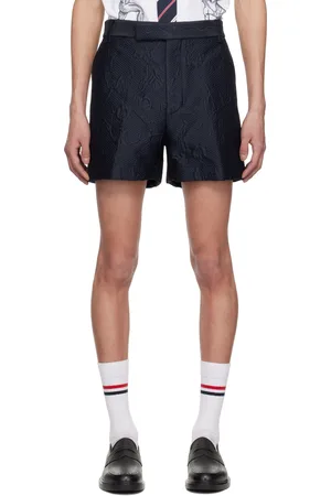 Thom Browne Short chino bleu marine en matelassé à motif olympique