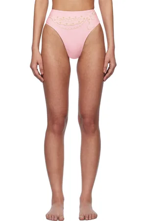 VERSACE Culotte de bikini rose à image