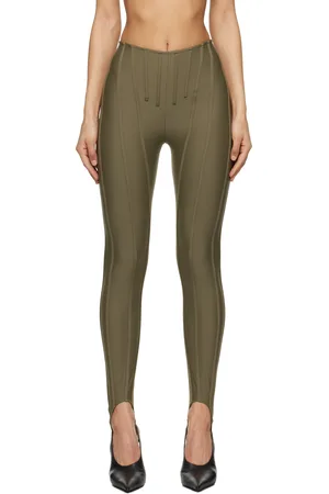 MUGLER Legging kaki à baleines