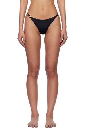 VERSACE Culotte de bikini noire à épingle de sureté