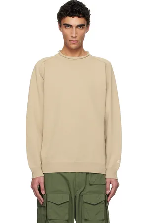 NANAMÍCA Pull beige en tricot jauge 12 à col ras du cou