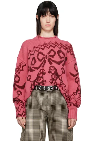 Acne Studios Pull rose à motif en jacquard