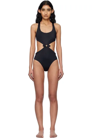VERSACE Maillot de bain noir à boucle Gianni