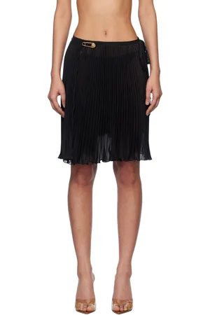 VERSACE Jupe cache-maillot noire à épingle de sureté et à plis